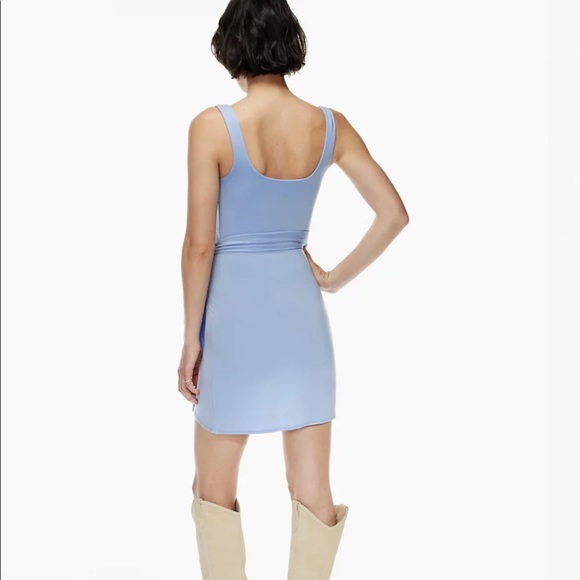 BNWT Aritzia Saturn Mini Wrap Dress in Grey sz M - Picture 2 of 6